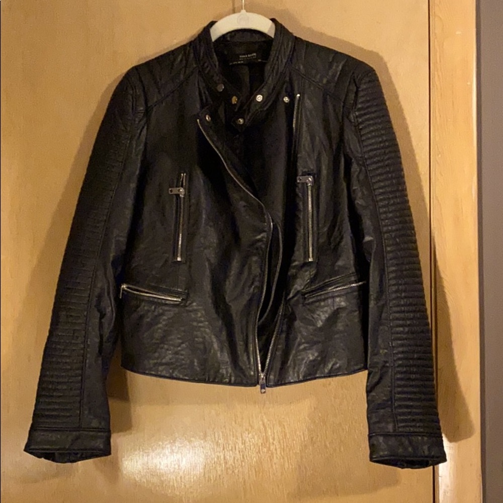 Zara faux leather moto jacket